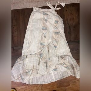 O'Neill Asymmetrical White and Blue Skirt